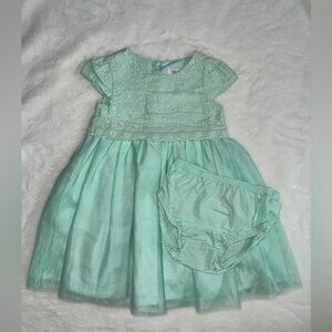 Carter's Light Ming Green Eyelet Baby Dress